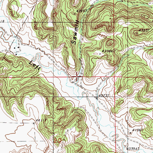 Topographic Map of Sawmill Canyon, WY