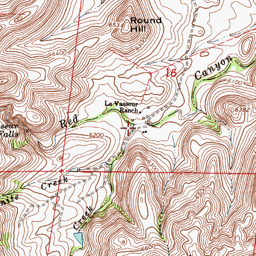Topographic Map of Sawmill Creek, WY