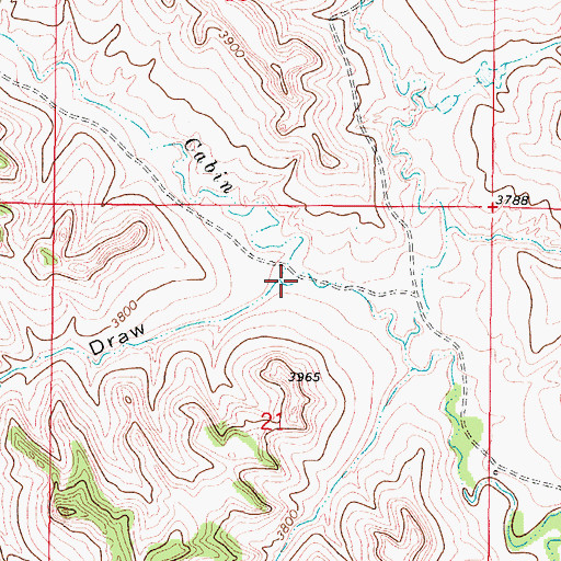 Topographic Map of Sawmill Draw, WY