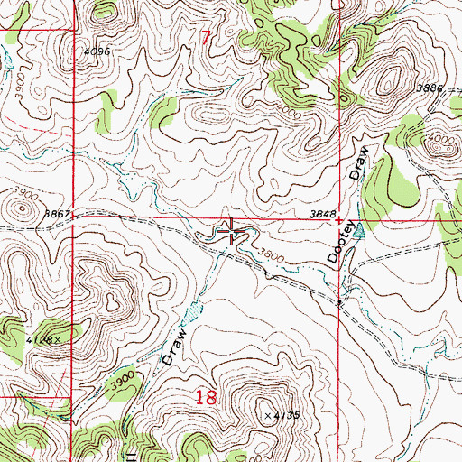 Topographic Map of Sawmill Draw, WY