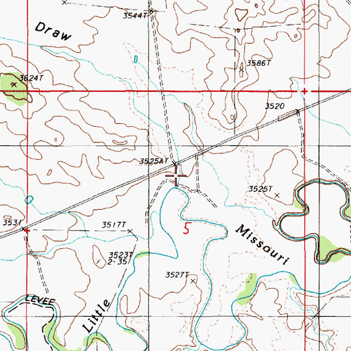 Topographic Map of Sawmill Draw, WY