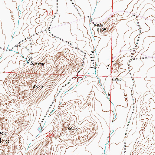 Topographic Map of Sawmill Draw, WY