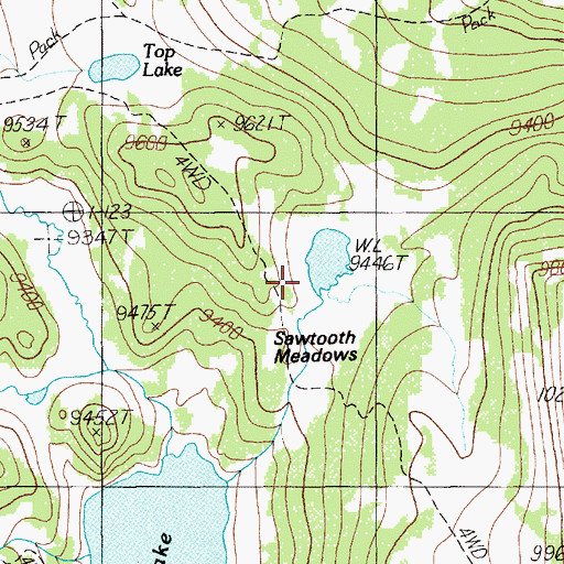 Topographic Map of Sawtooth Meadows, WY