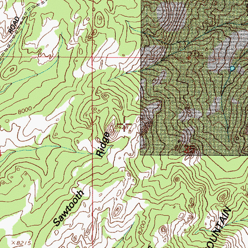 Topographic Map of Sawtooth Ridge, WY