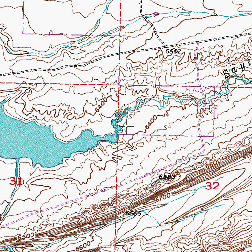 Topographic Map of Saylor Creek, WY