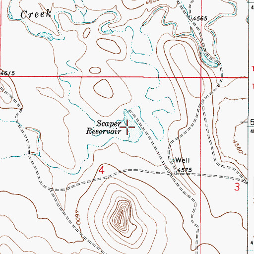 Topographic Map of Scaper Reservoir, WY