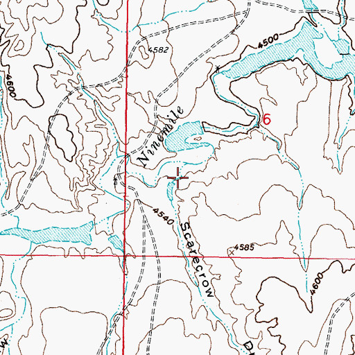 Topographic Map of Scarecrow Draw, WY