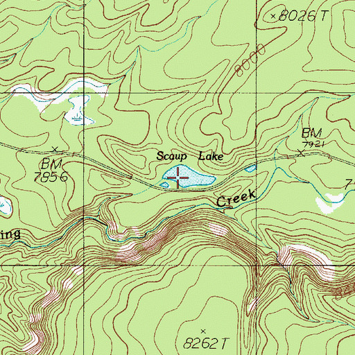 Topographic Map of Scaup Lake, WY