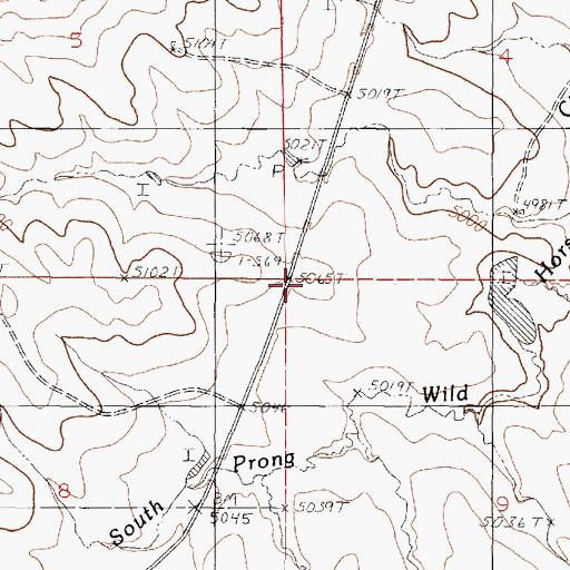 Topographic Map of Schlautmann School, WY