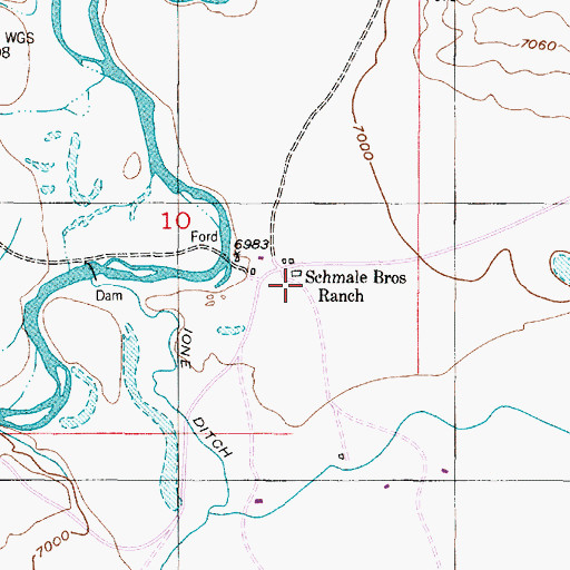 Topographic Map of Schmale Bros Ranch, WY
