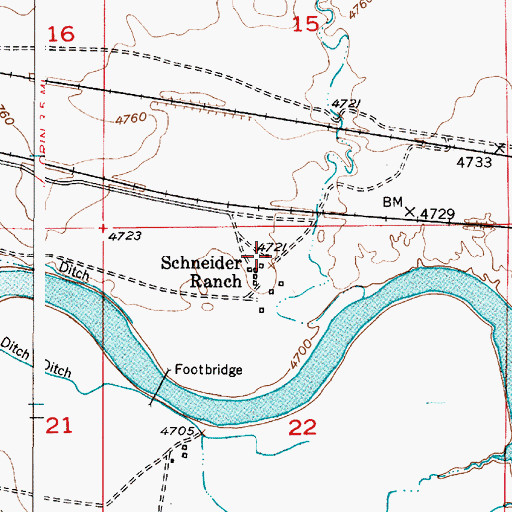 Topographic Map of Schneider Ranch, WY