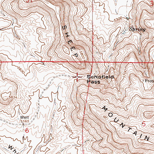 Topographic Map of Schofield Pass, WY