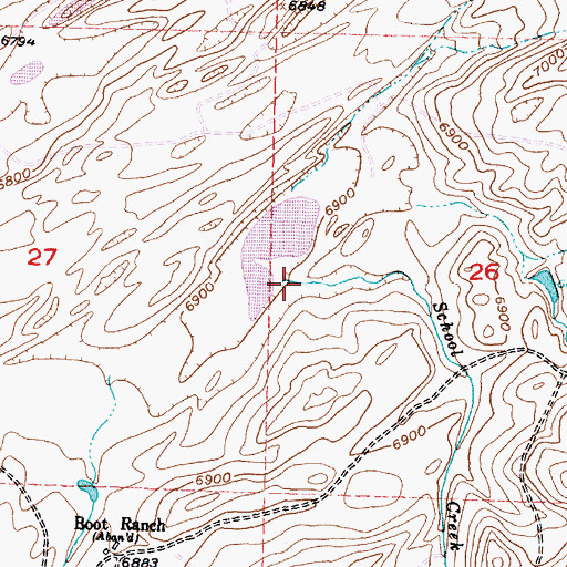 Topographic Map of School Creek, WY