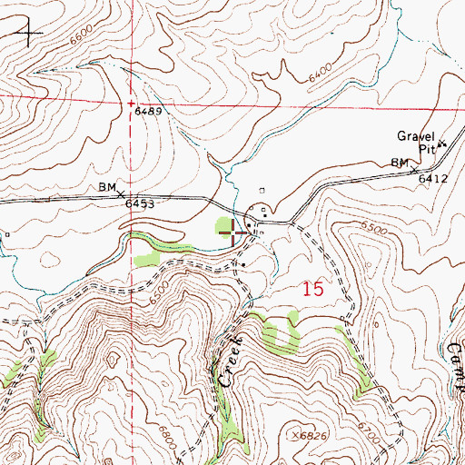 Topographic Map of School Creek, WY