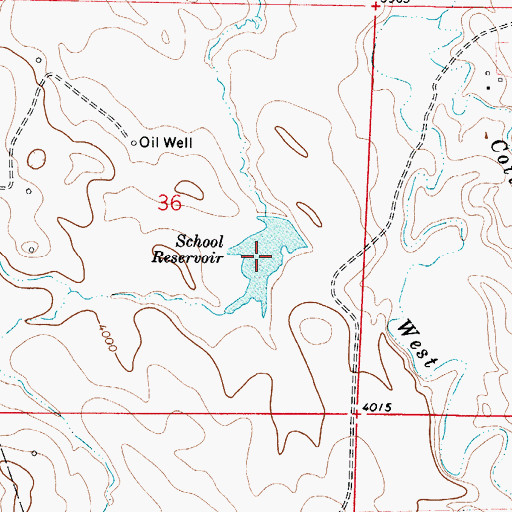 Topographic Map of School Reservoir, WY