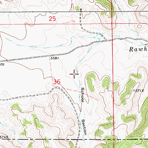 Topographic Map of School Section Canyon, WY