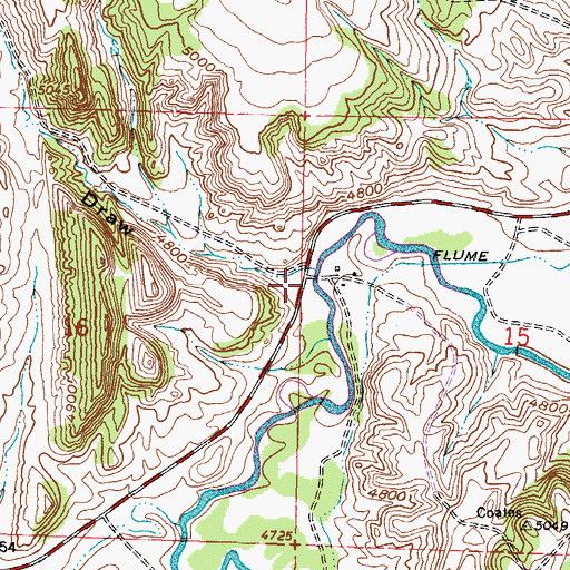 Topographic Map of School Section Draw, WY