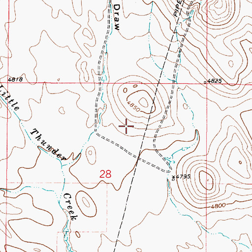 Topographic Map of School Section Draw, WY