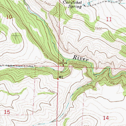 Topographic Map of School Section Draw, WY