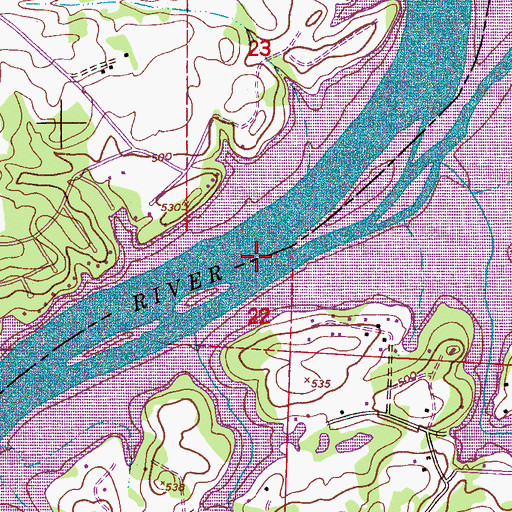 Topographic Map of Choccolocco Creek, AL