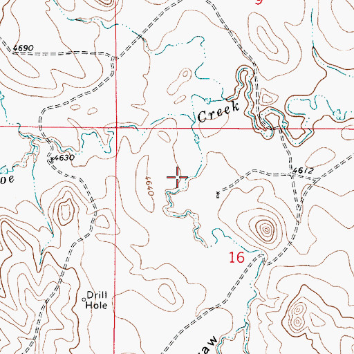 Topographic Map of School Section Draw, WY