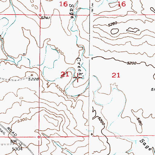 Topographic Map of School Section Draw, WY