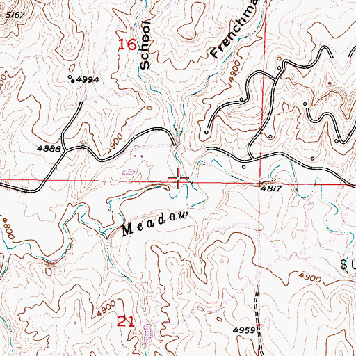 Topographic Map of School Section Draw, WY