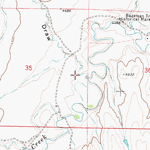 Topographic Map of School Section Draw, WY