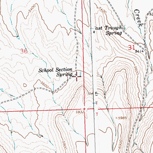 Topographic Map of School Section Spring, WY