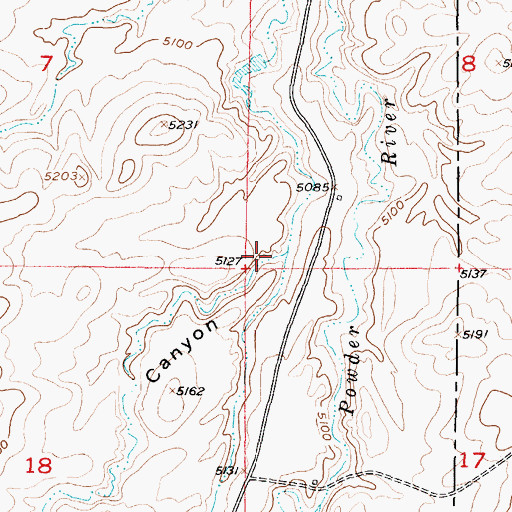 Topographic Map of Schooner Canyon, WY