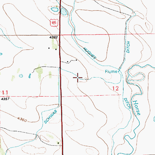 Topographic Map of Schwab Ditch, WY