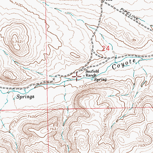 Topographic Map of Scofield Ranch, WY