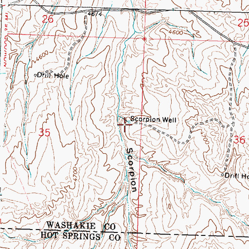 Topographic Map of Scorpion Well, WY