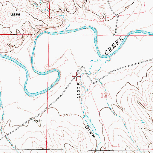 Topographic Map of Scott Draw, WY
