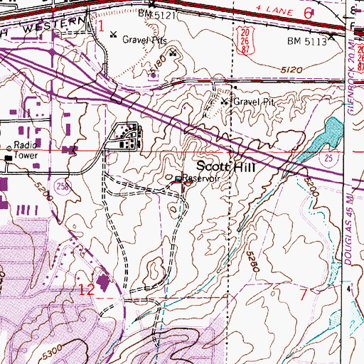 Topographic Map of Scott Hill, WY