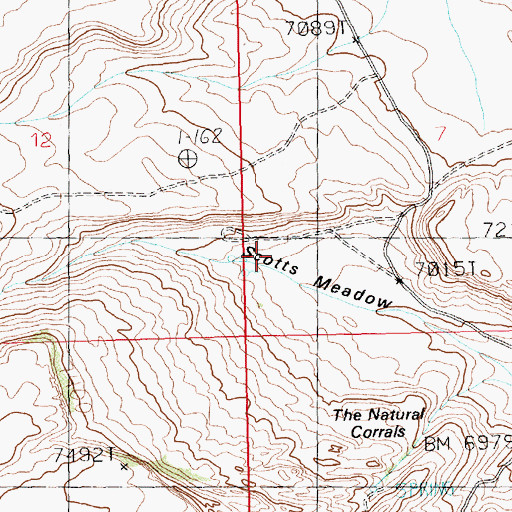 Topographic Map of Scotts Meadow, WY