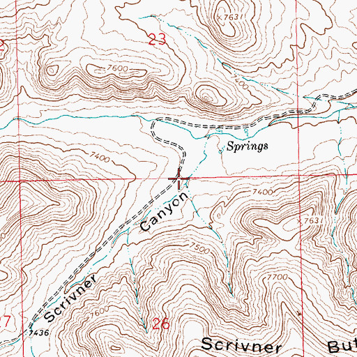 Topographic Map of Scrivner Canyon, WY