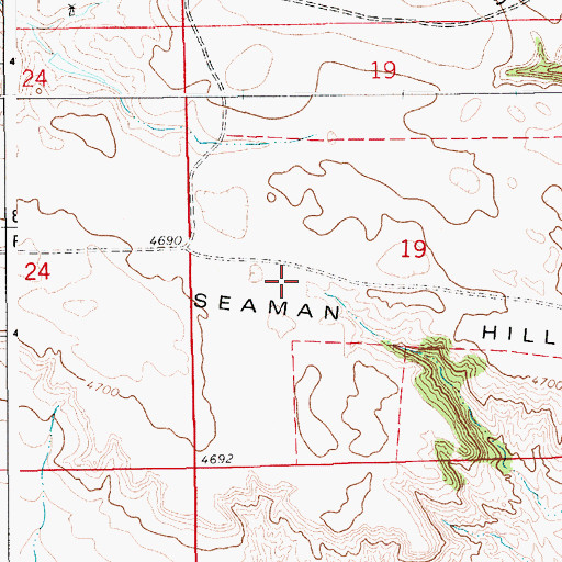 Topographic Map of Seaman Hills, WY