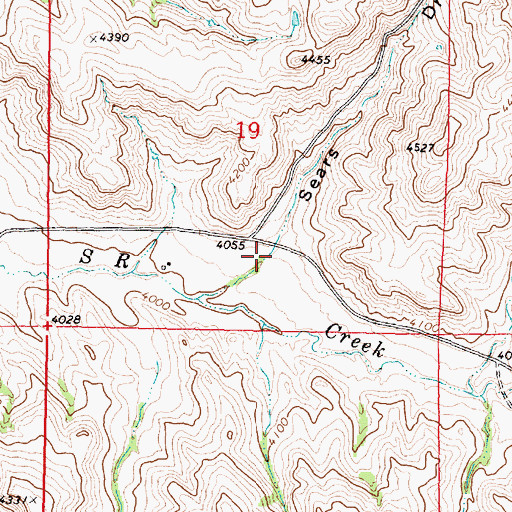 Topographic Map of Sears Draw, WY