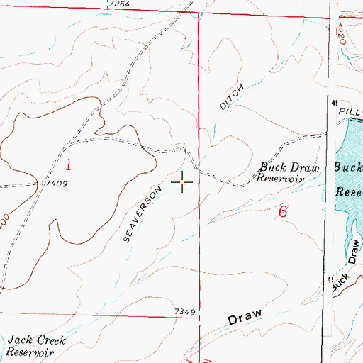 Topographic Map of Seaverson Ditch, WY