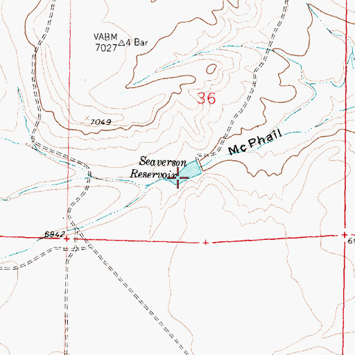 Topographic Map of Seaverson Reservoir, WY