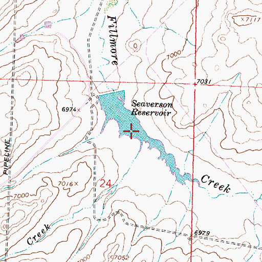 Topographic Map of Seaverson Reservoir, WY