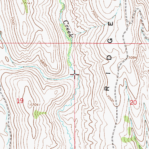 Topographic Map of Second Creek, WY