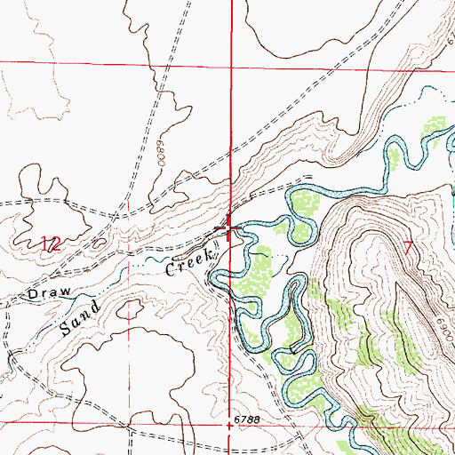 Topographic Map of Second Sand Creek, WY