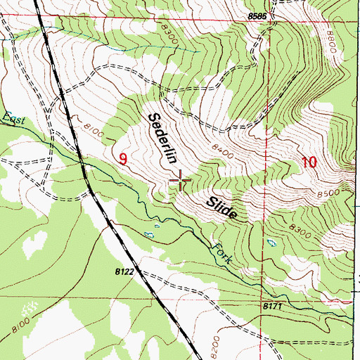 Topographic Map of Sederlin Slide, WY