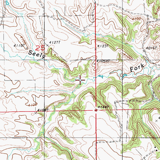 Topographic Map of Seely Fork, WY