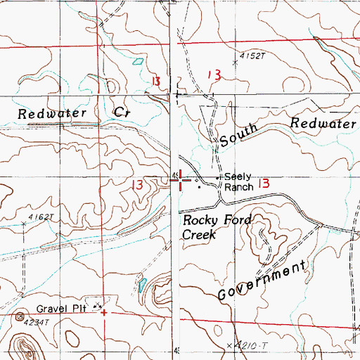 Topographic Map of Seely Ranch, WY