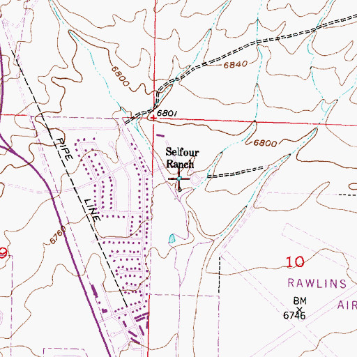 Topographic Map of Selfour Ranch, WY