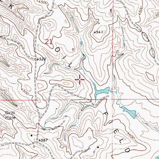 Topographic Map of Selmek Oil Field, WY