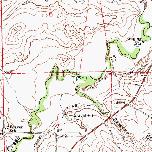 Topographic Map of Semino Creek, WY
